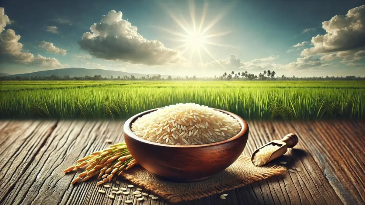 Long-grain white rice.